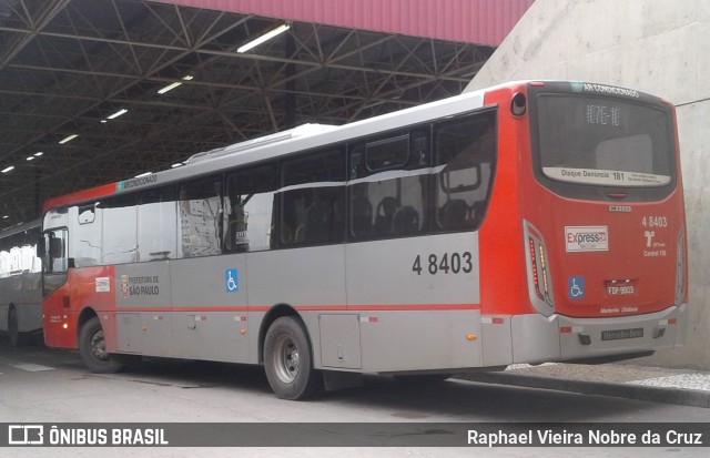 Express Transportes Urbanos Ltda 4 8403 na cidade de São Paulo, São Paulo, Brasil, por Raphael Vieira Nobre da Cruz. ID da foto: 7455849.