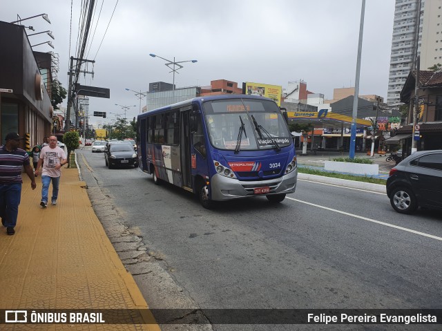 Auto Viação Triângulo 3034 na cidade de São Bernardo do Campo, São Paulo, Brasil, por Felipe Pereira Evangelista. Número da foto: #7455484.