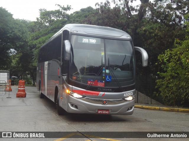 Empresa de Ônibus Pássaro Marron 45003 na cidade de São Paulo, São Paulo, Brasil, por Guilherme Antonio. ID da foto: 7459436.