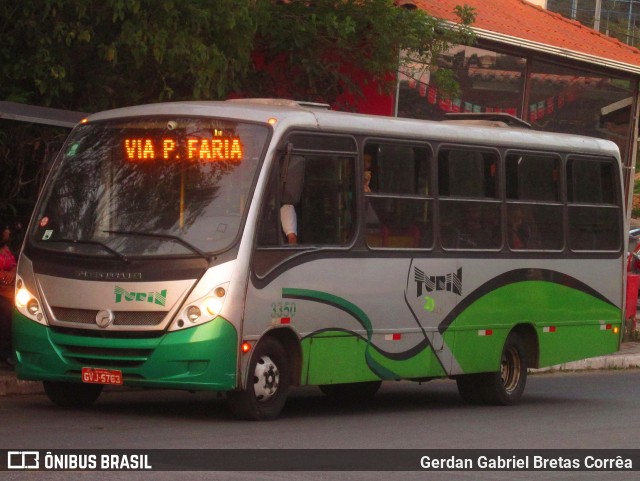 Turin Transportes 3350 na cidade de Ouro Preto, Minas Gerais, Brasil, por Gerdan Gabriel Bretas Corrêa. ID da foto: 7461036.