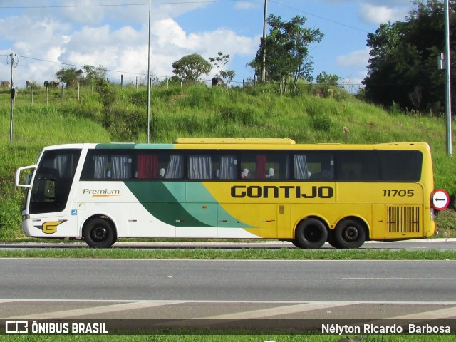 Empresa Gontijo de Transportes 11705 na cidade de Ribeirão Vermelho, Minas Gerais, Brasil, por Nélyton Ricardo  Barbosa. Número da foto: #7467477.