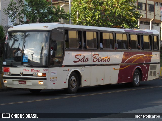 Viação São Bento Ribeirão Preto 1260 na cidade de Ribeirão Preto, São Paulo, Brasil, por Igor Policarpo. ID da foto: 7468050.