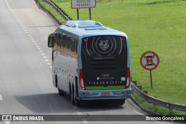 Viação Garcia 7299 na cidade de Aparecida, São Paulo, Brasil, por Brenno Gonçalves. Número da foto: #7466826.