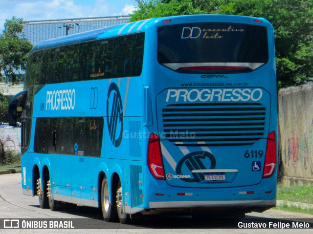 Auto Viação Progresso 6119 na cidade de Recife, Pernambuco, Brasil, por Gustavo Felipe Melo. Número da foto: #7470909.