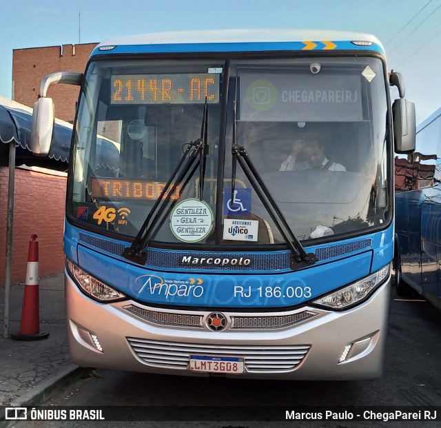 Viação Nossa Senhora do Amparo RJ 186.003 na cidade de Niterói, Rio de Janeiro, Brasil, por Marcus Paulo - ChegaParei RJ. ID da foto: 7468637.