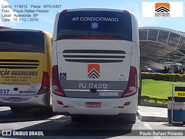 Viação Cidade do Aço RJ 174.012 na cidade de Aparecida, São Paulo, Brasil, por Paulo Rafael Peixoto. Número da foto: #7469761.