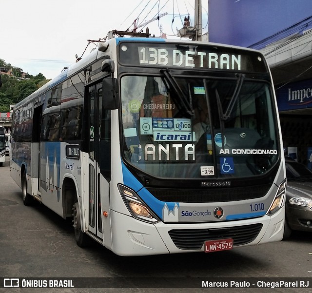 Icaraí Auto Transportes 1.010 na cidade de São Gonçalo, Rio de Janeiro, Brasil, por Marcus Paulo - ChegaParei RJ. Número da foto: #7473090.
