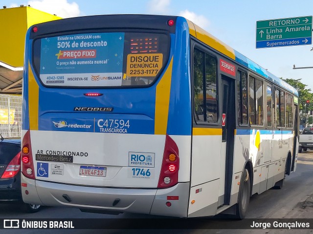 Viação Redentor C47594 na cidade de Rio de Janeiro, Rio de Janeiro, Brasil, por Jorge Gonçalves. ID da foto: 7473495.