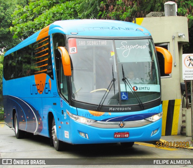 Litorânea Transportes Coletivos 5684 na cidade de São Paulo, São Paulo, Brasil, por FELIPE ALMEIDA. ID da foto: 7471901.