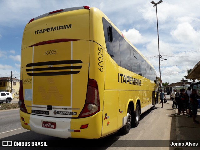 Viação Itapemirim 60025 na cidade de Goiana, Pernambuco, Brasil, por Jonas Alves. ID da foto: 7388799.