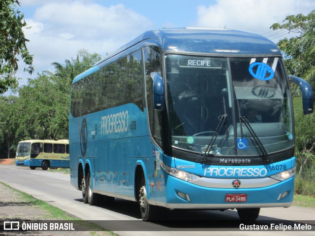 Auto Viação Progresso 6078 na cidade de Recife, Pernambuco, Brasil, por Gustavo Felipe Melo. Número da foto: #7388209.