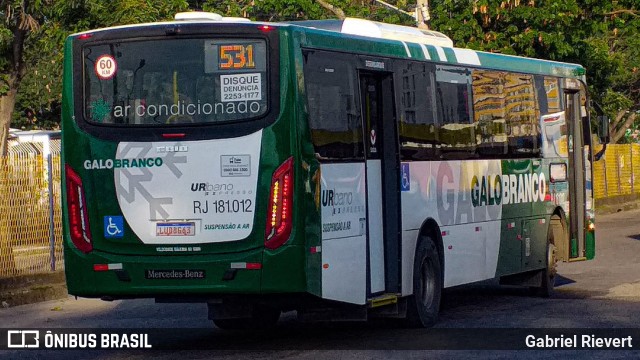 Viação Galo Branco RJ 181.012 na cidade de Niterói, Rio de Janeiro, Brasil, por Gabriel Rievert. ID da foto: 7479095.