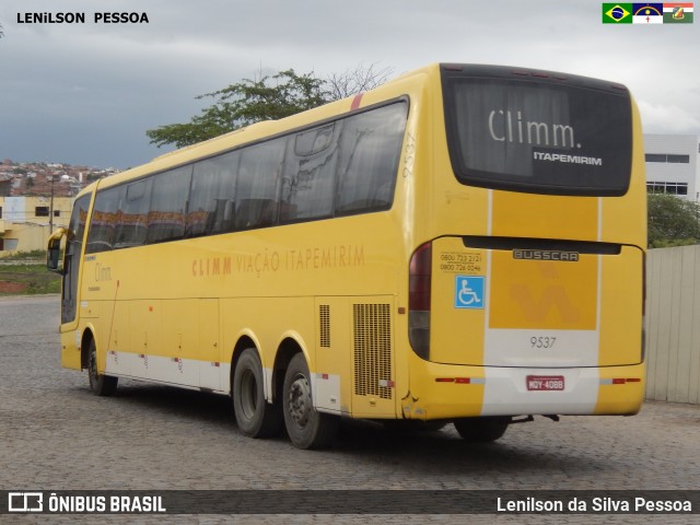 Viação Itapemirim 9537 na cidade de Caruaru, Pernambuco, Brasil, por Lenilson da Silva Pessoa. ID da foto: 7480601.