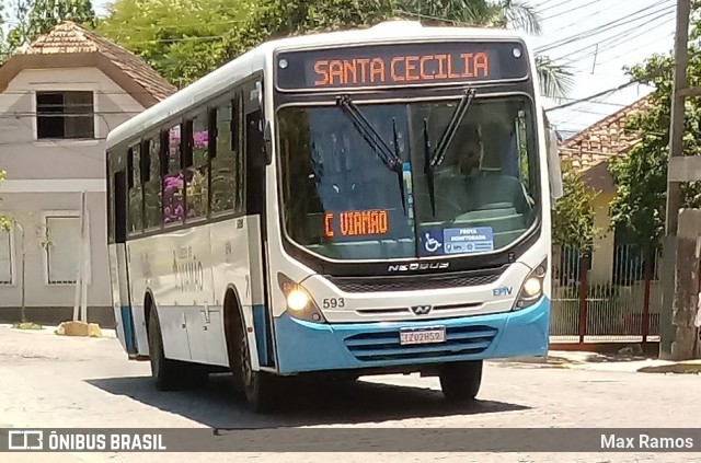 Empresa de Transporte Coletivo Viamão 593 na cidade de Viamão, Rio Grande do Sul, Brasil, por Max Ramos. ID da foto: 7478673.