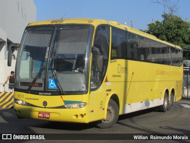 Viação Itapemirim 8835 na cidade de Rio de Janeiro, Rio de Janeiro, Brasil, por Willian Raimundo Morais. ID da foto: 7479816.