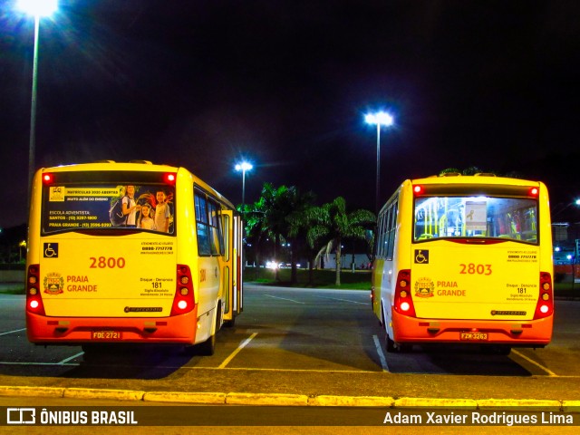 Viação Piracicabana Praia Grande 2800 na cidade de Praia Grande, São Paulo, Brasil, por Adam Xavier Rodrigues Lima. ID da foto: 7481871.