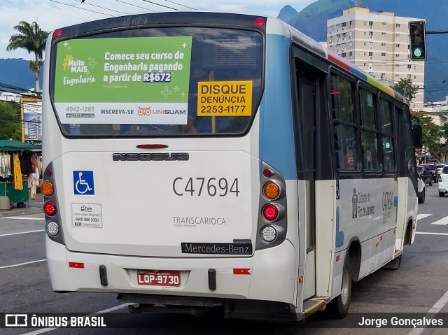 Viação Redentor C47694 na cidade de Rio de Janeiro, Rio de Janeiro, Brasil, por Jorge Gonçalves. ID da foto: 7482010.