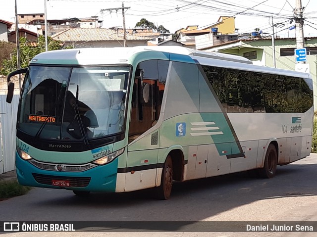 Santa Fé Transportes 104 na cidade de Ouro Preto, Minas Gerais, Brasil, por Daniel Junior Sena. Número da foto: #7481170.