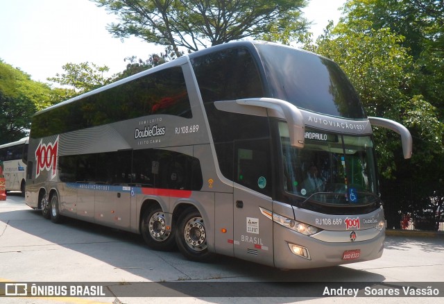 Auto Viação 1001 RJ 108.689 na cidade de São Paulo, São Paulo, Brasil, por Andrey  Soares Vassão. ID da foto: 7481508.