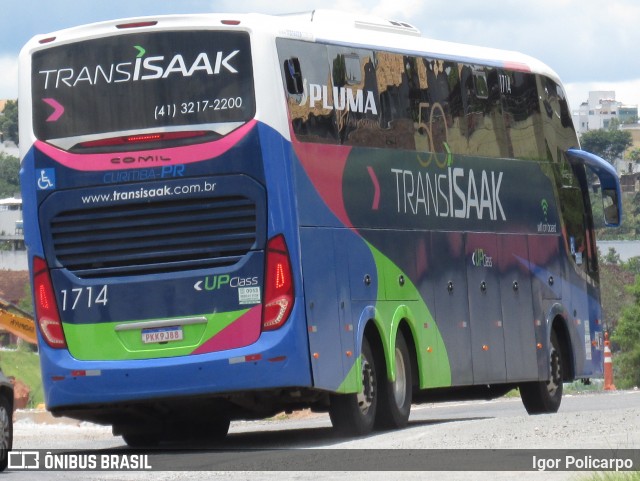 Trans Isaak Turismo 1714 na cidade de Divinópolis, Minas Gerais, Brasil, por Igor Policarpo. ID da foto: 7394328.