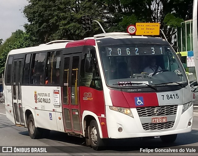 Transwolff Transportes e Turismo 7 8415 na cidade de São Paulo, São Paulo, Brasil, por Felipe Goncalves do Vale. Número da foto: #7391276.