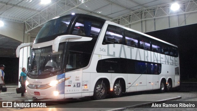 Auto Viação Catarinense 3406 na cidade de Taubaté, São Paulo, Brasil, por Alex Ramos Ribeiro. ID da foto: 7396941.