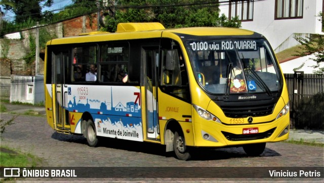 Gidion Transporte e Turismo 11553 na cidade de Joinville, Santa Catarina, Brasil, por Vinicius Petris. Número da foto: #7398287.