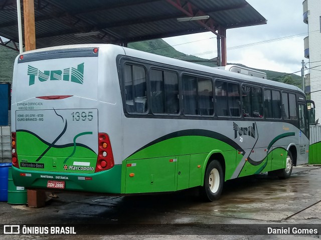 Turin Transportes 1395 na cidade de Ouro Preto, Minas Gerais, Brasil, por Daniel Gomes. ID da foto: 7396492.