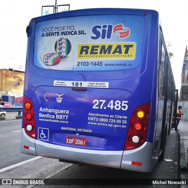 BBTT - Benfica Barueri Transporte e Turismo 27.485 na cidade de Itapevi, São Paulo, Brasil, por Michel Nowacki. ID da foto: 7398411.