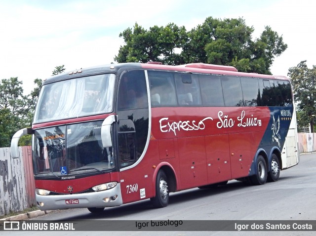 Expresso São Luiz 7360 na cidade de Brasília, Distrito Federal, Brasil, por Igor dos Santos Costa. ID da foto: 7396014.