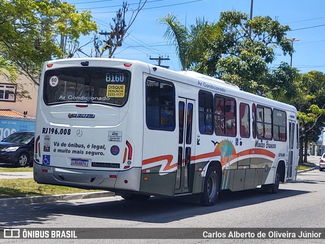 Viação Montes Brancos RJ 196.008 na cidade de Cabo Frio, Rio de Janeiro, Brasil, por Carlos Alberto de Oliveira Júnior. Número da foto: #7400369.