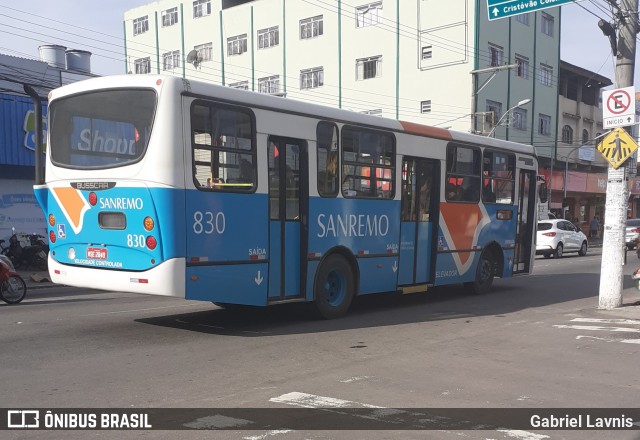Viação Sanremo 830 na cidade de Vila Velha, Espírito Santo, Brasil, por Gabriel Lavnis. Número da foto: #7402734.