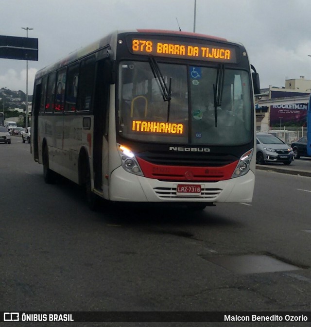 Transportes Barra D13222 na cidade de Rio de Janeiro, Rio de Janeiro, Brasil, por Malcon Benedito Ozorio. ID da foto: 7401819.