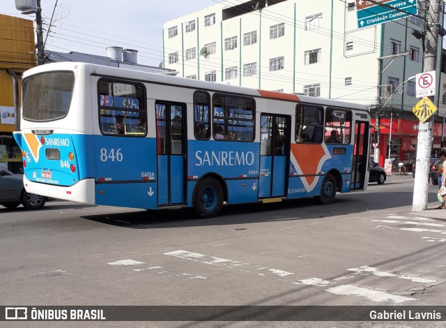 Viação Sanremo 846 na cidade de Vila Velha, Espírito Santo, Brasil, por Gabriel Lavnis. ID da foto: 7402731.