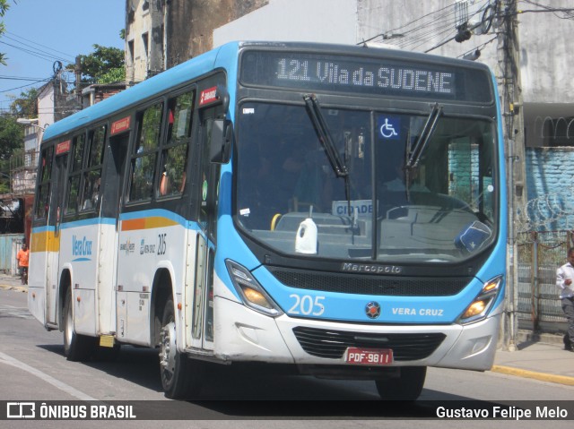 Expresso Vera Cruz 205 na cidade de Recife, Pernambuco, Brasil, por Gustavo Felipe Melo. Número da foto: #7405067.
