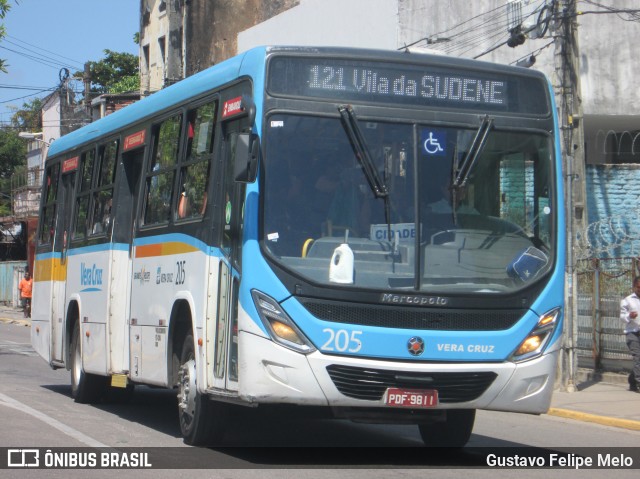 Expresso Vera Cruz 205 na cidade de Recife, Pernambuco, Brasil, por Gustavo Felipe Melo. ID da foto: 7405067.