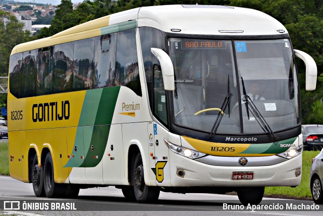 Empresa Gontijo de Transportes 18205 na cidade de Atibaia, São Paulo, Brasil, por Bruno Aparecido Machado. Número da foto: #7409178.