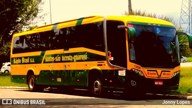 Viação Rápido Brasil 1006 na cidade de Guarujá, São Paulo, Brasil, por Jonny Lopes. Número da foto: #7408653.