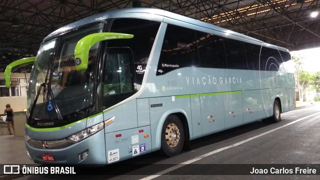 Viação Garcia 8105 na cidade de Bauru, São Paulo, Brasil, por Joao Carlos Freire. Número da foto: #7410231.