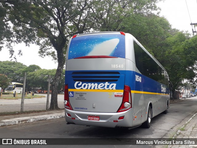 Viação Cometa 18540 na cidade de São Paulo, São Paulo, Brasil, por Marcus Vinicius Lara Silva. Número da foto: #7410538.