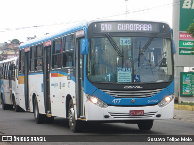 Transportadora Globo 477 na cidade de Recife, Pernambuco, Brasil, por Gustavo Felipe Melo. ID da foto: 8242994.