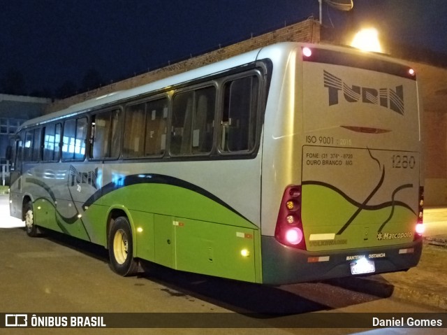 Turin Transportes 1280 na cidade de Ouro Branco, Minas Gerais, Brasil, por Daniel Gomes. ID da foto: 8243159.