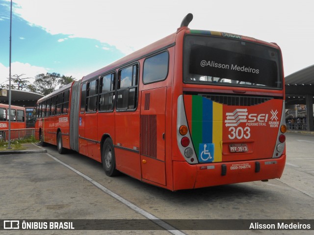 Borborema Imperial Transportes 303 na cidade de Recife, Pernambuco, Brasil, por Alisson Medeiros. ID da foto: 8265964.