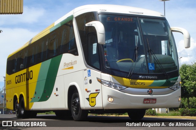 Empresa Gontijo de Transportes 18205 na cidade de Três Lagoas, Mato Grosso do Sul, Brasil, por Rafael Augusto A.  de Almeida. ID da foto: 8269483.