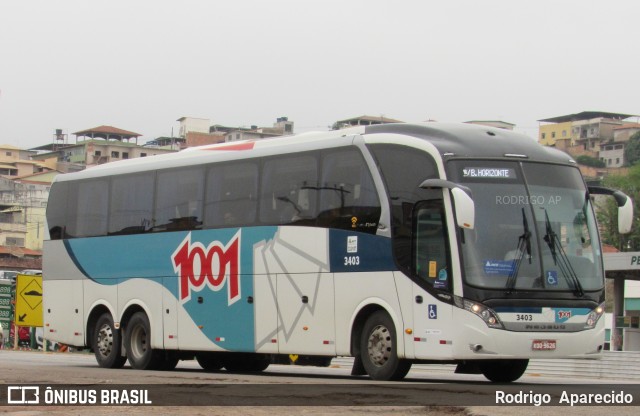 Auto Viação 1001 3403 na cidade de Conselheiro Lafaiete, Minas Gerais, Brasil, por Rodrigo  Aparecido. ID da foto: 8273696.