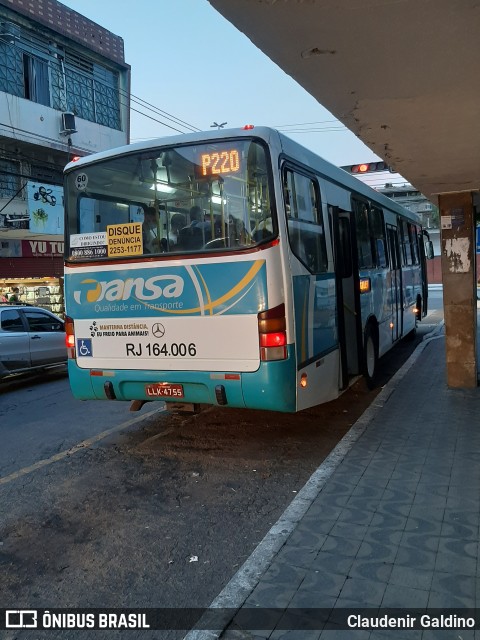 TRANSA - Transa Transporte Coletivo RJ 164.006 na cidade de Três Rios, Rio de Janeiro, Brasil, por Claudenir Galdino. Número da foto: #8277782.