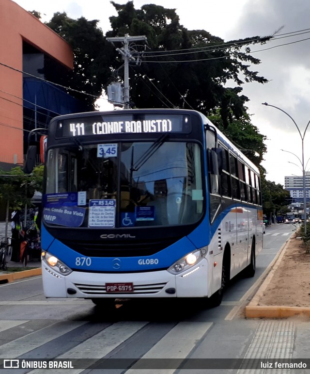 Transportadora Globo 870 na cidade de Recife, Pernambuco, Brasil, por luiz fernando. ID da foto: 8277645.