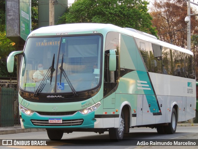 Santa Fé Transportes 107 na cidade de Belo Horizonte, Minas Gerais, Brasil, por Adão Raimundo Marcelino. ID da foto: 8279665.