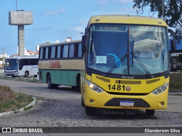 Viação Nordeste 1481 na cidade de Natal, Rio Grande do Norte, Brasil, por Elianderson Silva. ID da foto: 8277586.