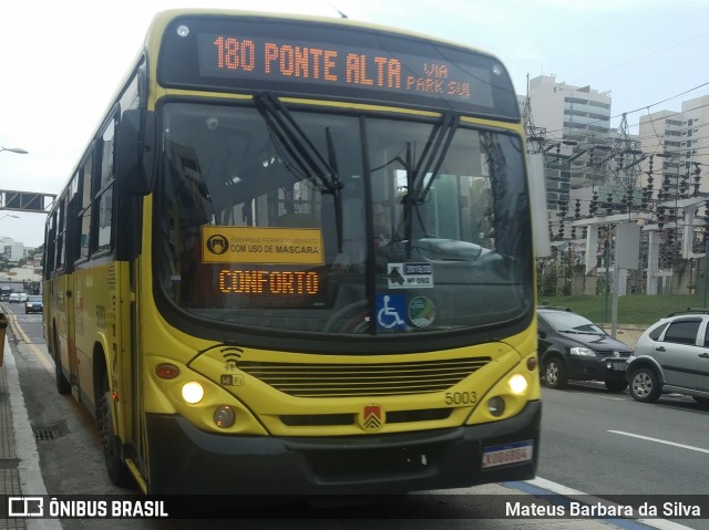 Viação Cidade do Aço 5003 na cidade de Volta Redonda, Rio de Janeiro, Brasil, por Mateus Barbara da Silva. ID da foto: 8280580.